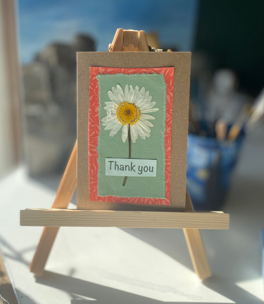 Handmade pressed flower card - 14 - Thank you