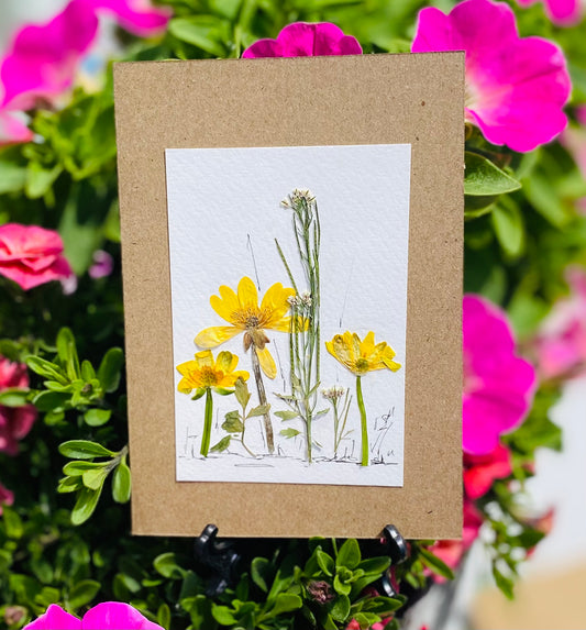 Handmade pressed flower card - 6