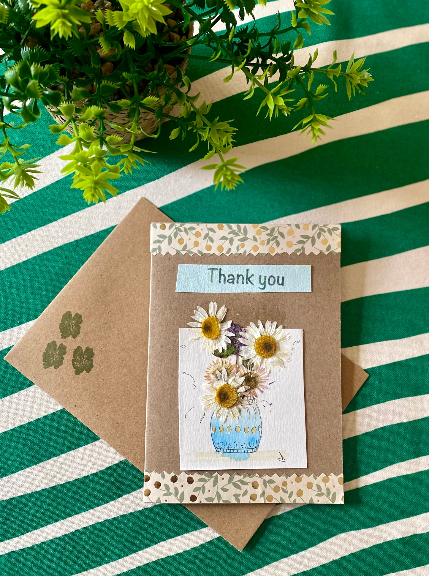 Handmade pressed flower card - 12