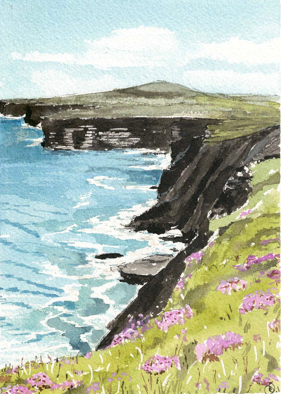 5 pack of watercolour cards - west Clare