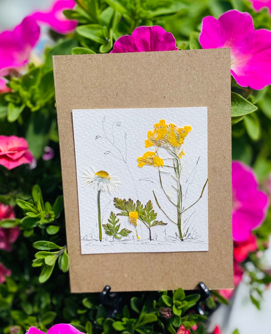 Handmade pressed flower card - 4