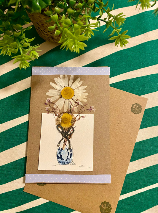 Handmade pressed flower card - 5