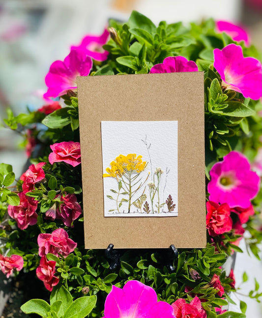 Handmade pressed flower card -  No 1