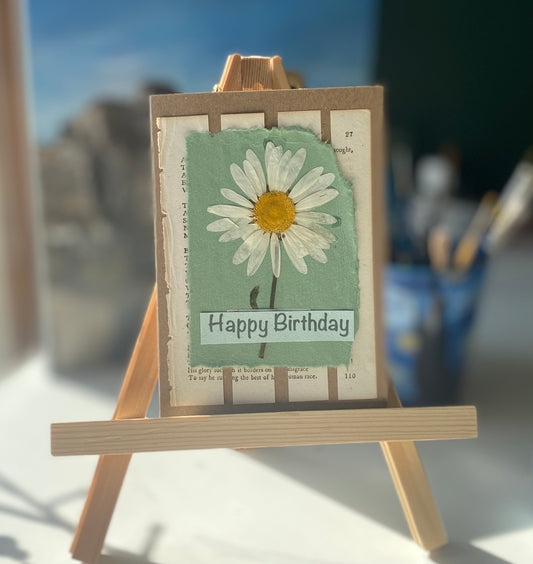 Handmade pressed flower card - 13 - Happy Birthday